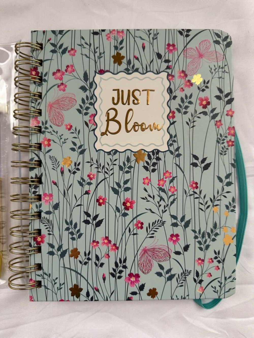 Floral Spiral “Just Bloom” Notebook Set with Pen & Sticky Notes - Picture 3 of 8
